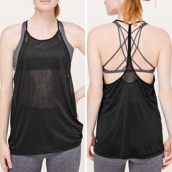 Lululemon Through The Movement Tank in Black, Size 4 (16" PTP) - Picture 1 of 9